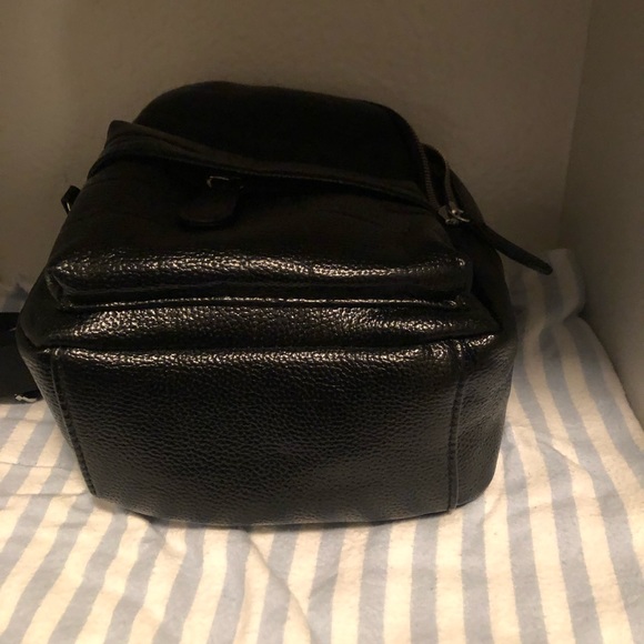 Bags | Mini Leather Black Backpack | Poshmark